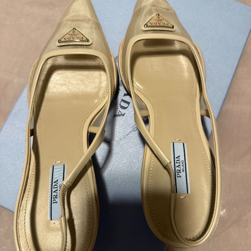 Prada Slingback Pumps in Mesh and Leather